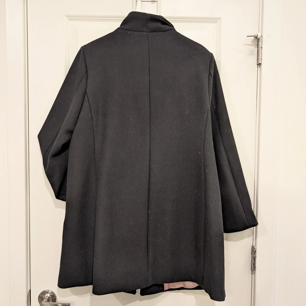 🎉 SALE 🎉 Kate Spade High Neck Wool Blend Black Women's Coat - Picture 11 of 12